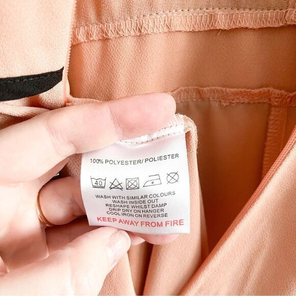 Asos Influence Jumpsuit Choker Culotte Blush Women's 8 Black Trim Back Zip - Picture 7 of 12